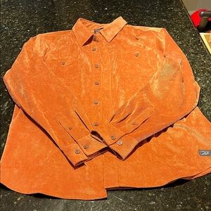 New. Burnt orange corduroy button up. Large